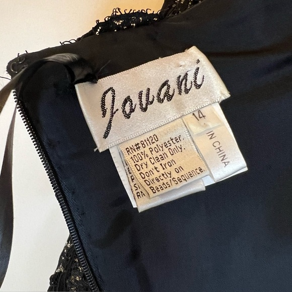 JOVANI Beaded Lace Gown Dress Mother Bride Evening Formal Black Tie Size 14 - Picture 9 of 10